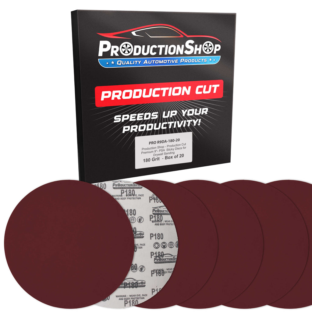 Premium 9" PSA Red 180Grit Sanding Discs, Box of 20 - Self Adhesive Stickyback Sandpaper for Drywall Power Sanders, Coarse-Cut Abrasive