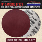 Premium 9" PSA Red 80 Grit Sanding Discs, Box of 20 - Self Adhesive Stickyback Sandpaper for Drywall Power Sanders, Coarse-Cut Abrasive