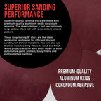 Premium 9" Red 180 Grit Hook & Loop Sanding Discs, Box of 20 - Sandpaper for Drywall Power Sanders, Medium-Cut Abrasive