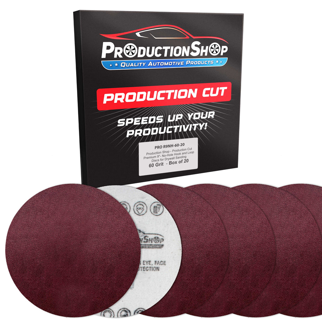 Premium 9" Red 60 Grit Hook & Loop Sanding Discs, Box of 20 - Sandpaper for Drywall Power Sanders, Coarse-Cut Abrasive