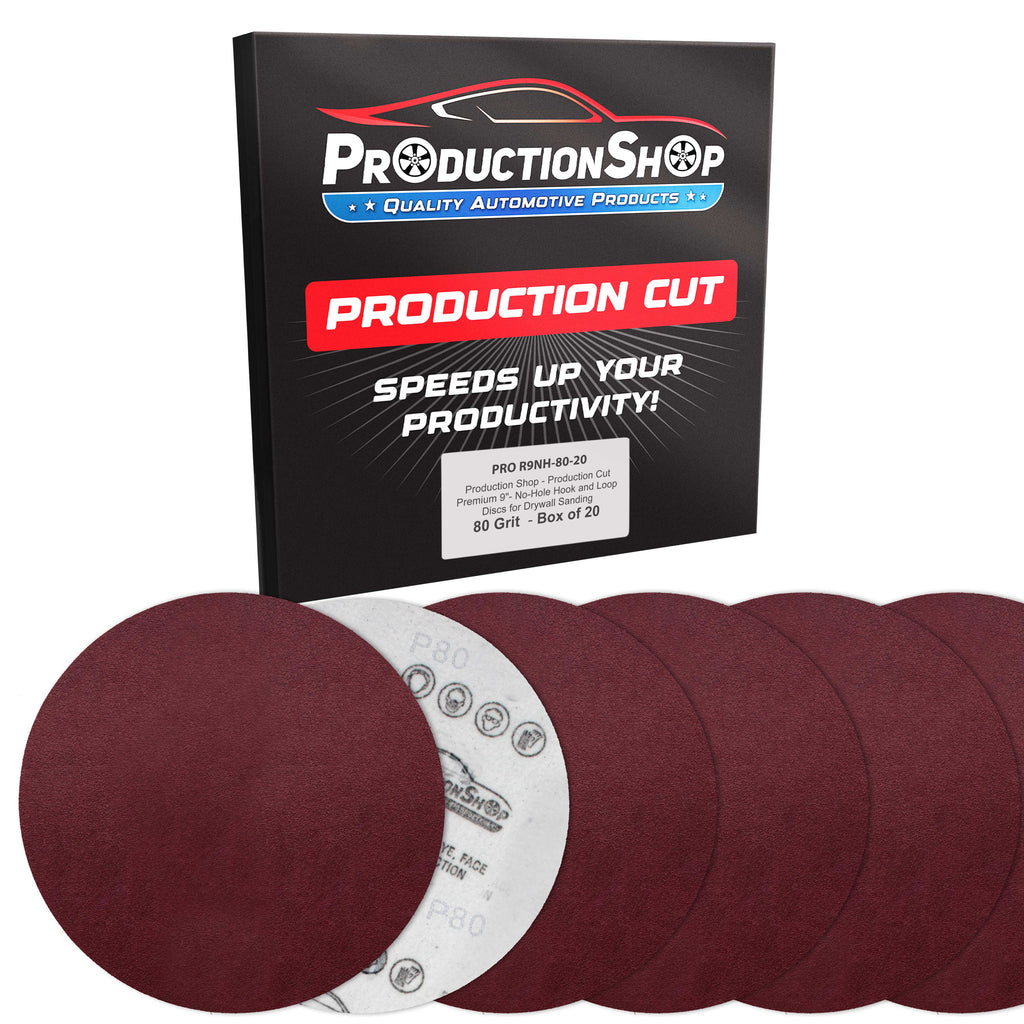 Premium 9" Red 80 Grit Hook & Loop Sanding Discs, Box of 20 - Sandpaper for Drywall Power Sanders, Coarse-Cut Abrasive