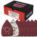 Premium 120 Grit 12-Hole Pattern Mouse Detail Sander Sandpaper Sheets, Box of 45 - Dustless Hook & Loop Triangle Shaped Mouse Disc Pads