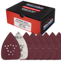 Premium 150 Grit 12-Hole Pattern Mouse Detail Sander Sandpaper Sheets, Box of 45 - Dustless Hook & Loop Triangle Shaped Mouse Disc Pads