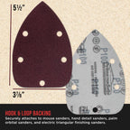 Premium 100 Grit 5-Hole Pattern Mouse Detail Sander Sandpaper Sheets, Box of 45 - Dustless Hook & Loop Triangle Shaped Mouse Disc Pads