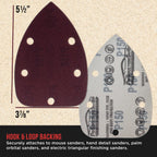 Premium 150 Grit 5-Hole Pattern Mouse Detail Sander Sandpaper Sheets, Box of 45 - Dustless Hook & Loop Triangle Shaped Mouse Disc Pads