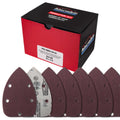 Premium 60 Grit 5-Hole Pattern Mouse Detail Sander Sandpaper Sheets, Box of 30 - Dustless Hook & Loop Triangle Shaped Mouse Disc Pads