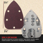 Premium 60 Grit 5-Hole Pattern Mouse Detail Sander Sandpaper Sheets, Box of 30 - Dustless Hook & Loop Triangle Shaped Mouse Disc Pads