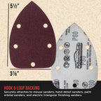Premium 80 Grit 5-Hole Pattern Mouse Detail Sander Sandpaper Sheets, Box of 45 - Dustless Hook & Loop Triangle Shaped Mouse Disc Pads