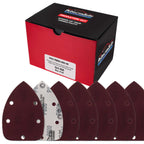 Premium 800 Grit 5-Hole Pattern Mouse Detail Sander Sandpaper Sheets, Box of 45 - Dustless Hook & Loop Triangle Shaped Mouse Disc Pads