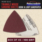 Premium 100 Grit Triangle Mouse Detail Sander Sandpaper Sheets, Box of 45 - Hook & Loop, Triangular Shaped Mouse Disc Pads - Oscillating Multi-Tools