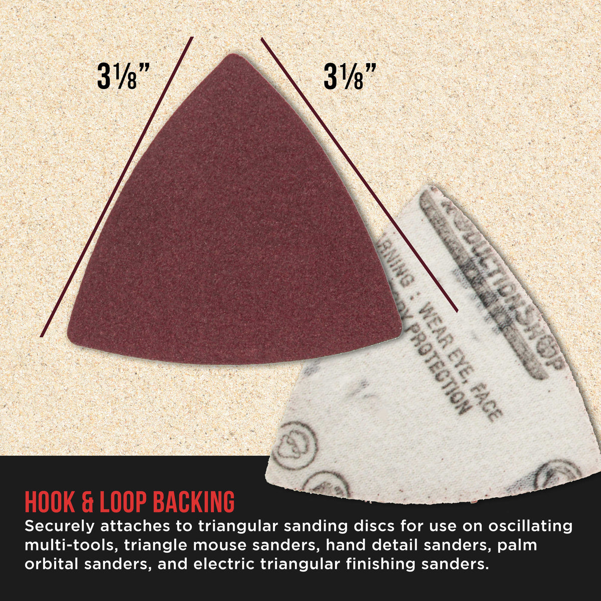 Premium 150 Grit Triangle Mouse Detail Sander Sandpaper Sheets, Box of 45 - Hook & Loop, Triangular Shaped Mouse Disc Pads - Oscillating Multi-Tools