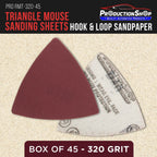 Premium 320 Grit Triangle Mouse Detail Sander Sandpaper Sheets, Box of 45 - Hook & Loop, Triangular Shaped Mouse Disc Pads - Oscillating Multi-Tools