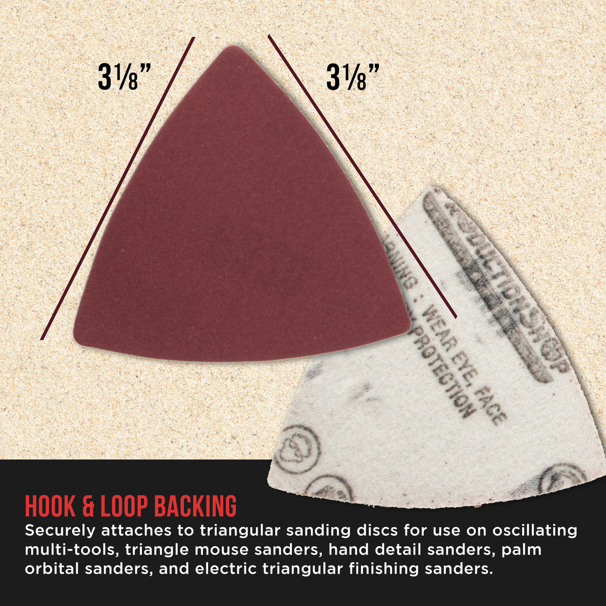Premium 320 Grit Triangle Mouse Detail Sander Sandpaper Sheets, Box of 45 - Hook & Loop, Triangular Shaped Mouse Disc Pads - Oscillating Multi-Tools