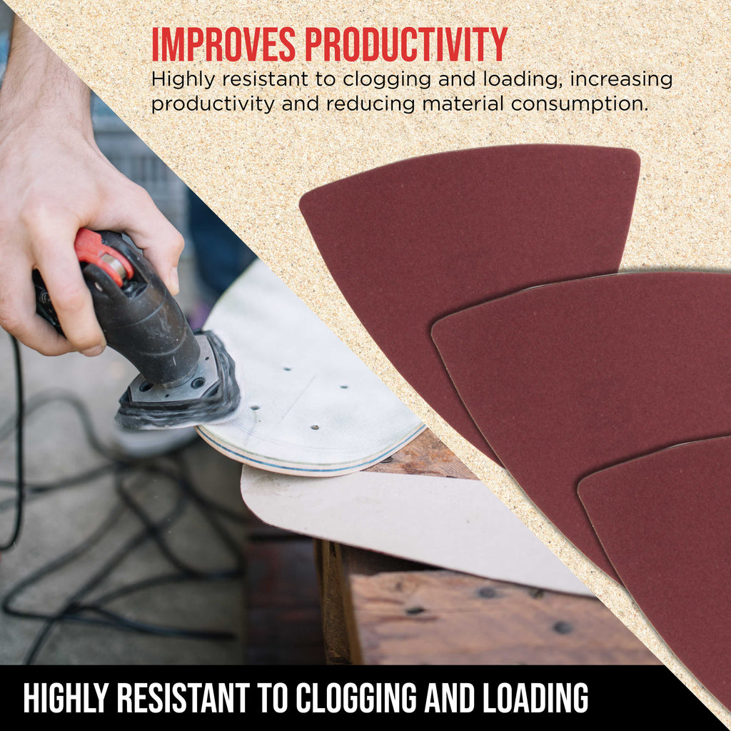 Premium 320 Grit Triangle Mouse Detail Sander Sandpaper Sheets, Box of 45 - Hook & Loop, Triangular Shaped Mouse Disc Pads - Oscillating Multi-Tools