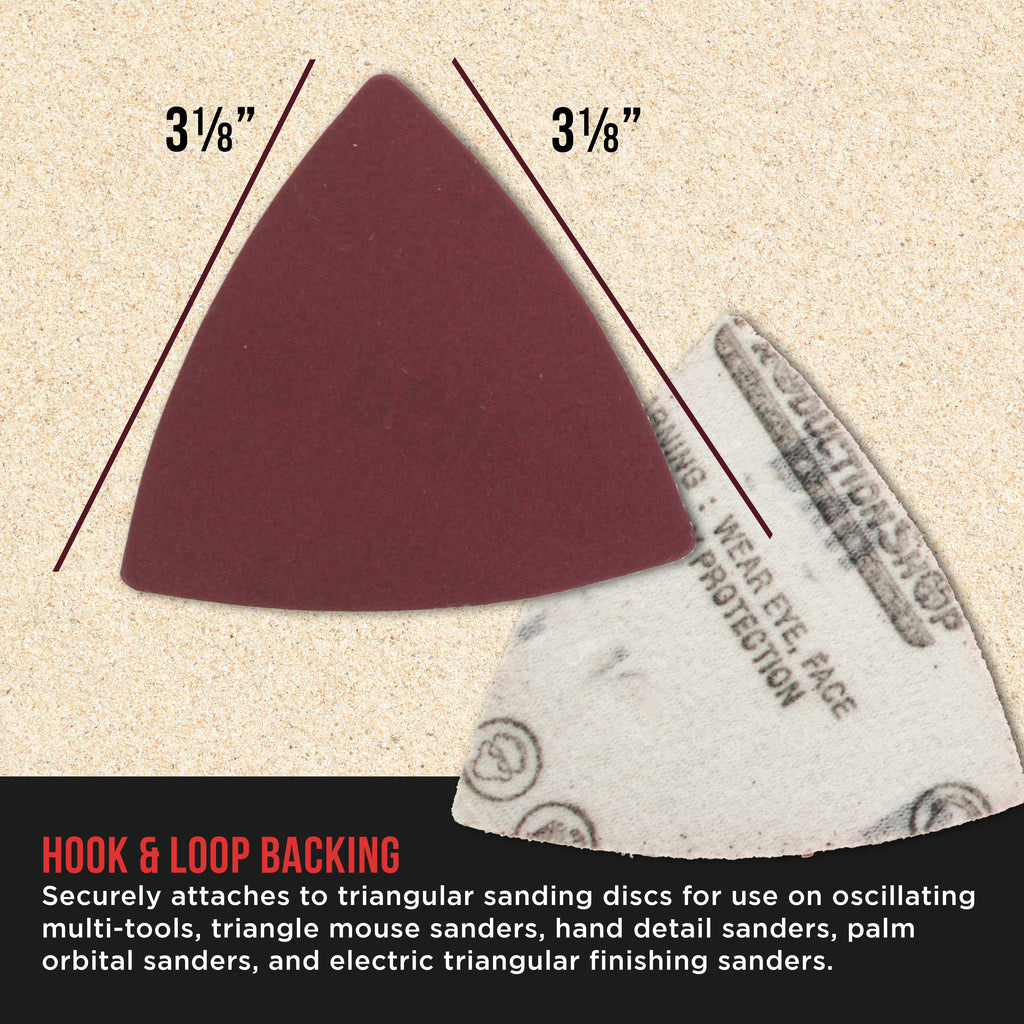 Premium 800 Grit Triangle Mouse Detail Sander Sandpaper Sheets, Box of 45 - Hook & Loop, Triangular Shaped Mouse Disc Pads - Oscillating Multi-Tools