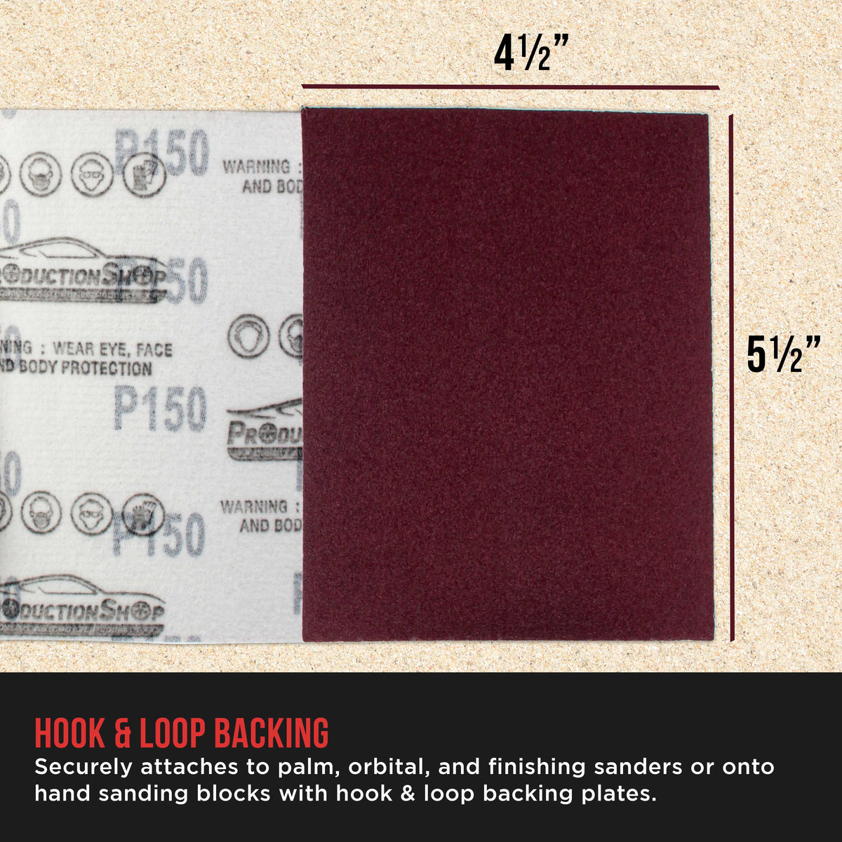 Premium Red 150 Grit 1/4 Sheet Size Red Sanding Sheets, Box of 30 - Hook & Loop Backing Sandpaper, Medium-Cut Abrasive - Fits Palm Sanders, Hand Sanding Blocks