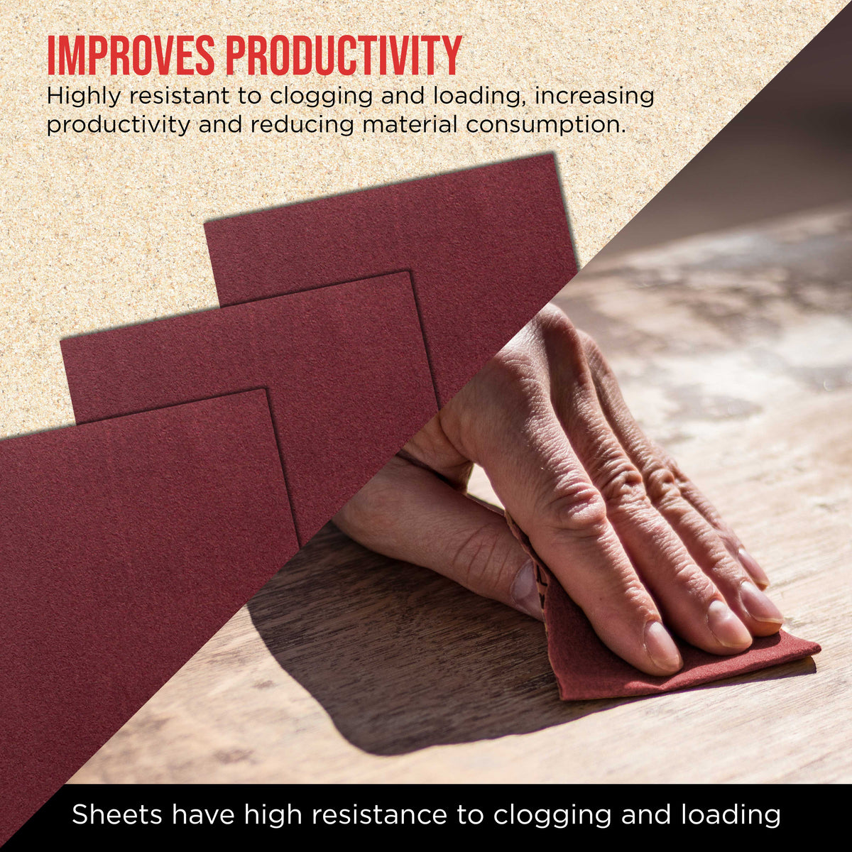 Premium Red 400 Grit 1/4 Sheet Size Red Sanding Sheets, Box of 30 - Hook & Loop Backing Sandpaper, Fine-Cut Abrasive - Fits Palm Sanders, Hand Sanding Blocks