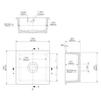 Inspire 457mm Single Bowl Square Inset Sink With Central Waste And Overflow