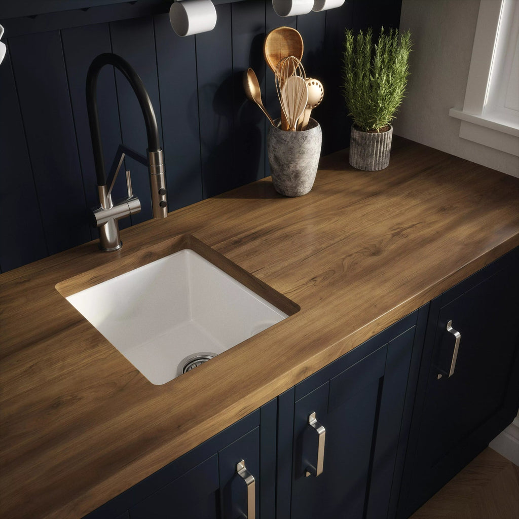 Inspire 457mm Single Bowl Square Inset Sink With Central Waste And Overflow