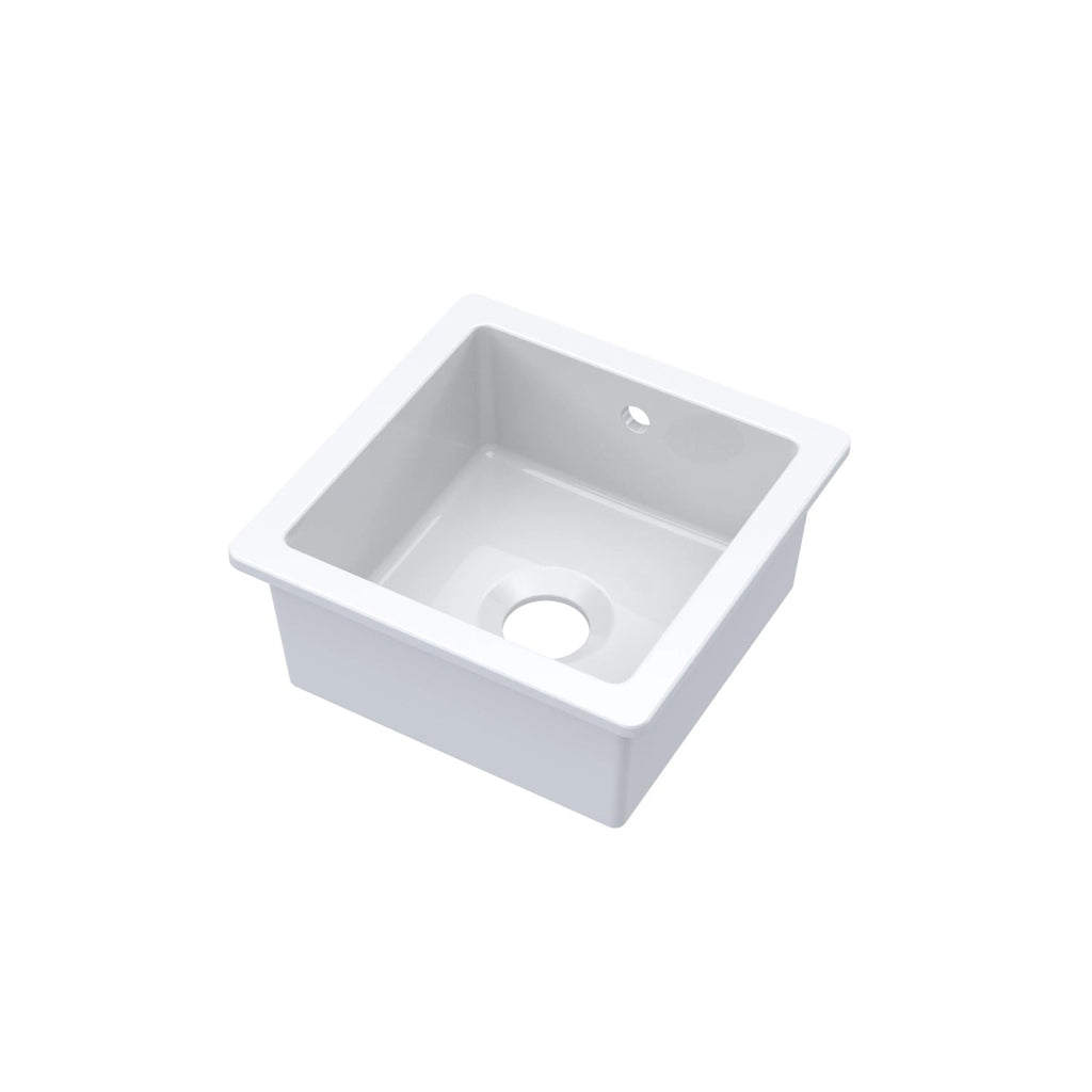 Inspire 457mm Single Bowl Square Inset Sink With Central Waste And Overflow