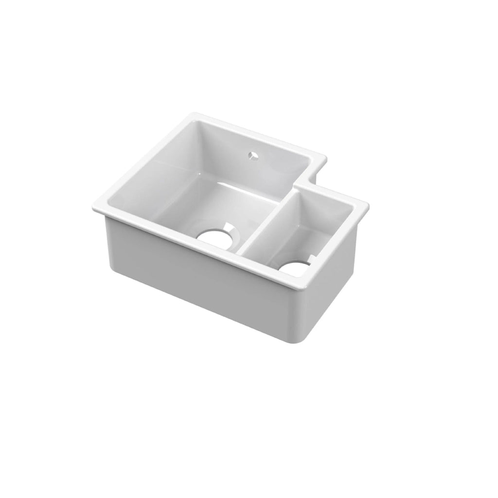 Inspire 579mm 1.5 Bowl Rectangular Inset Sink - White