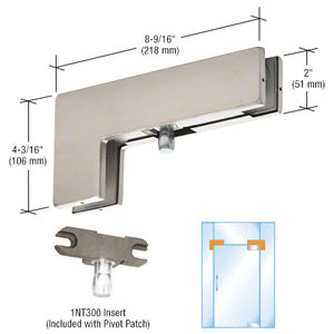 DORMAKABA® Brushed Stainless Sidelite Mounted Transom Patch Fitting with Pivot - PT4034P1VBS