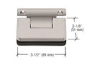 CRL Brushed Nickel Pinnacle 3-Point Movable Beveled Style Transom Clamp - PTC037BN