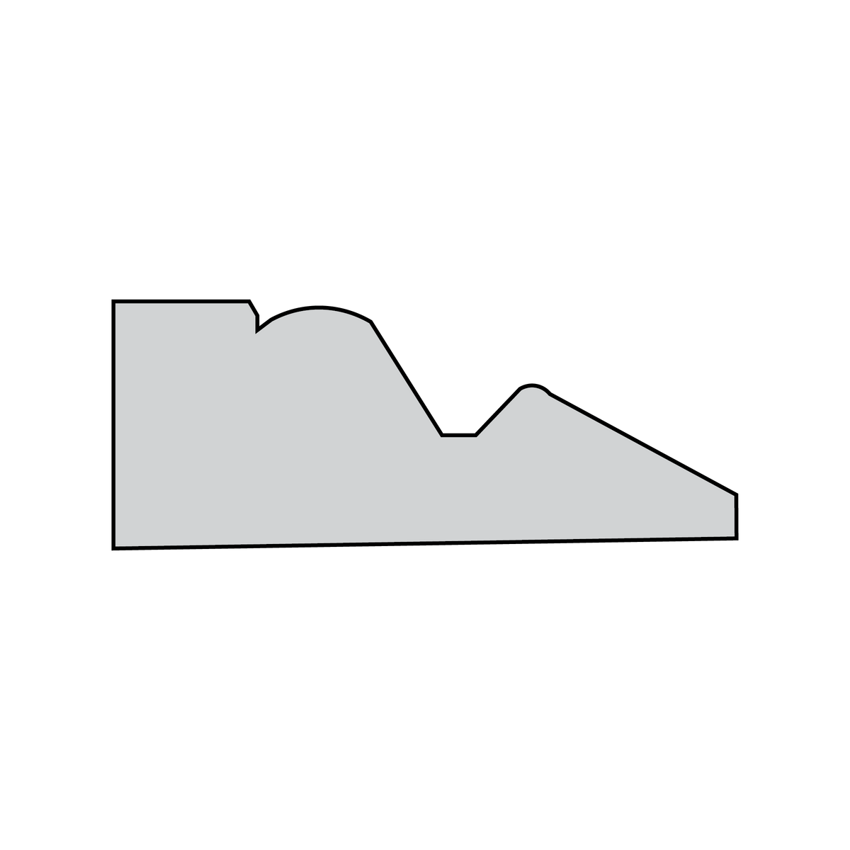 PVC 11/16" x 1-3/4" Band Moulding, 16' Length