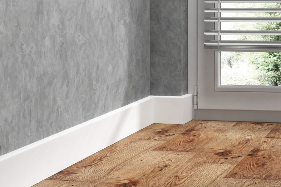 80 MM x 15 MM x 2200 MM Length – PVC Skirting Board -White / Black / Cashmere- Status Line