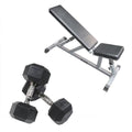 Muscle Motion Package Deal 16 - Adjustable Bench + 5x Pairs of Rubber Hex Dumbbells (5kg, 7.5kg, 10kg, 12.5kg and 15kg)