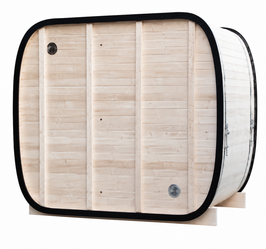 Outdoor Panoramic Pod Sauna with Full Glass Front — Red Cedar / Thermo Wood / Pine | 2-4 Person