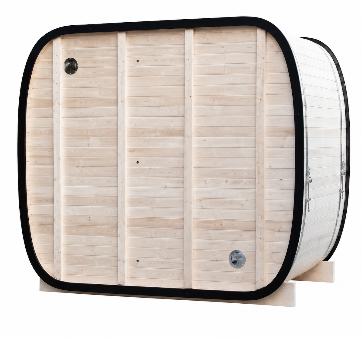 Outdoor Panoramic Pod Sauna with Full Glass Front — Red Cedar / Thermo Wood / Pine | 2-4 Person