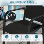 Patio Dining Chairs Set of 2/4/6 Stackable Outdoor Armchairs with Metal Frame