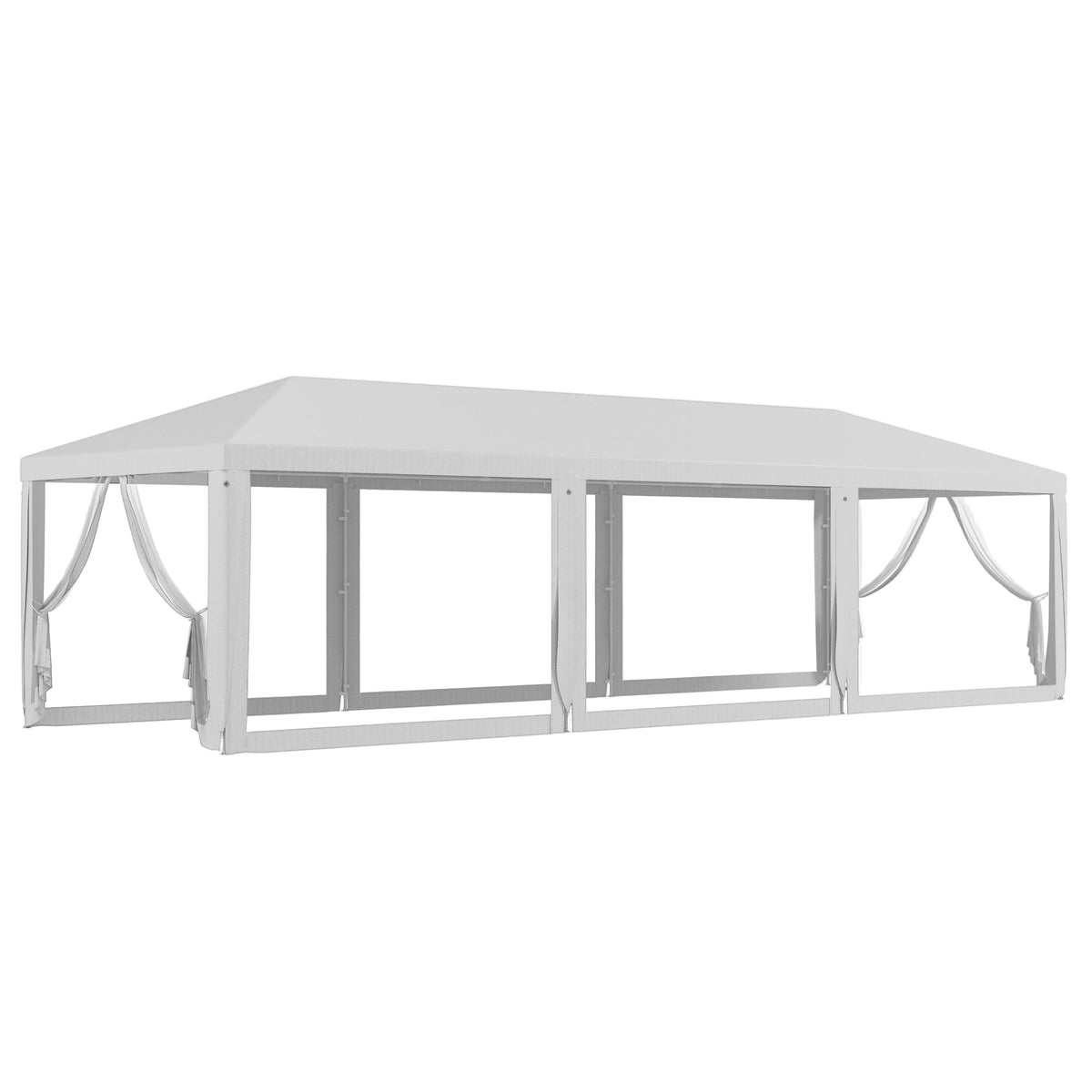10' x 28' Party Tent, Wedding Canopy with Removable Sidewalls, Shade Shelter, White