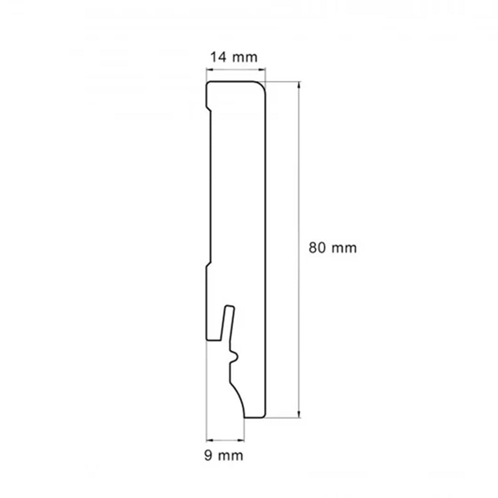 Intense Plastic Skirting Board - Water Resistant Skirting 2.44m x 80mm