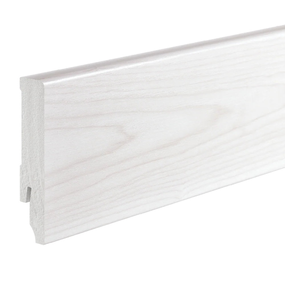 Intense Waterproof Plastic Skirting Board White Grained