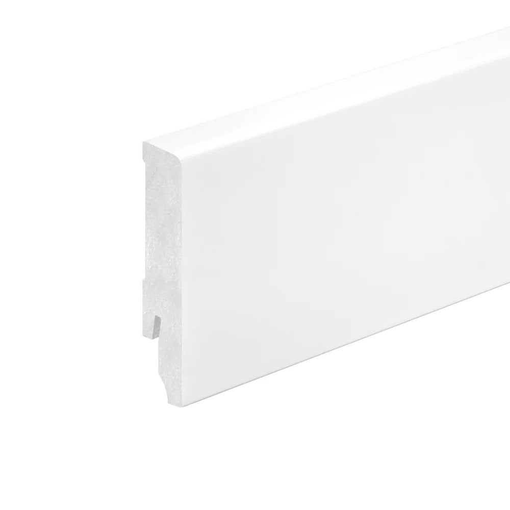 Intense Waterproof Plastic Skirting Board White Matt Paintable