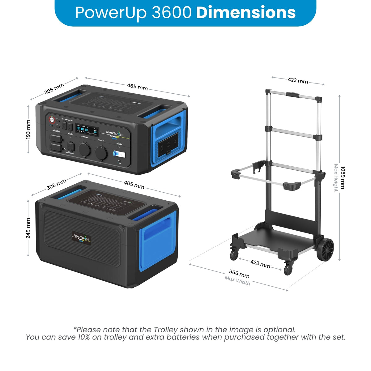 Amptron PowerUp3600 Portable Power Station - 6,144Wh