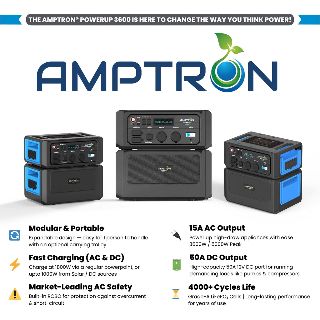 Amptron PowerUp3600 Portable Power Station - 6,144Wh
