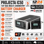 Projecta IC50 12V 50A Multi-Chemistry Battery Charger