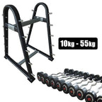 Muscle Motion Fixed Curl Barbell And Rack Package 10kg-55kg