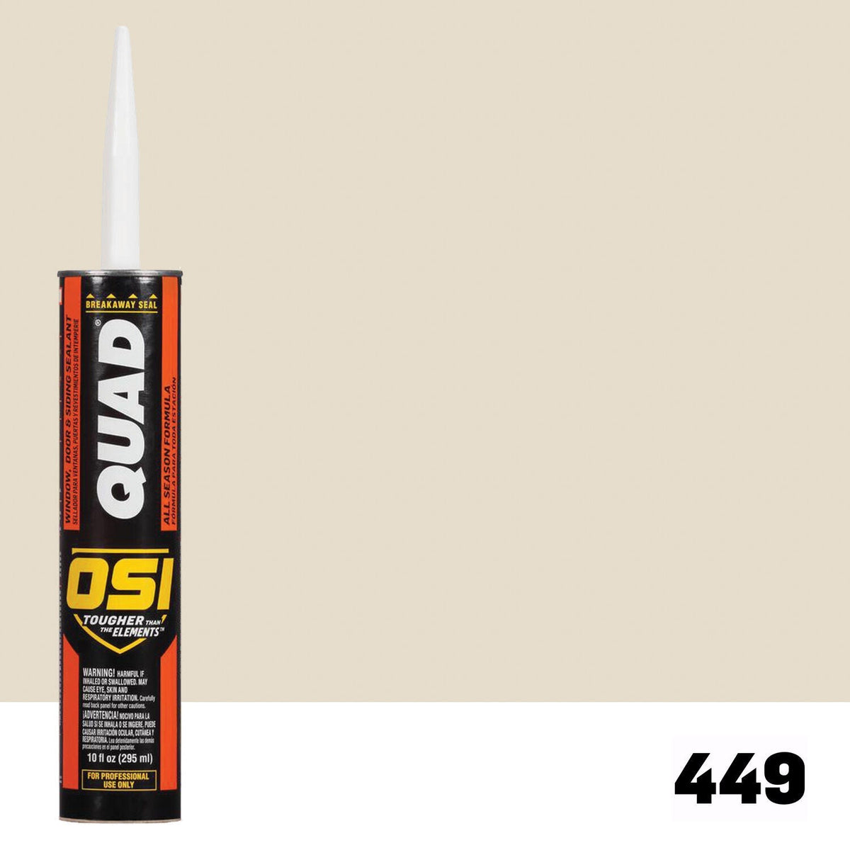 OSI QUAD 449 Paintable Solvent CaulkFREE CAULK GUN $25Value | IDH# 1637228