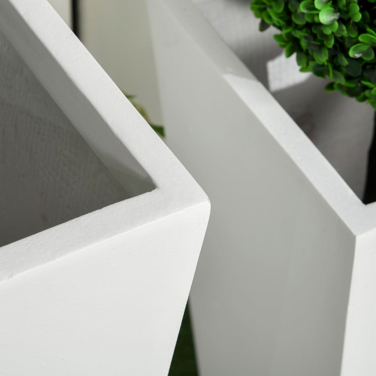 Set of 2 Tall Planters, 22"/18", with Drainage Holes, White