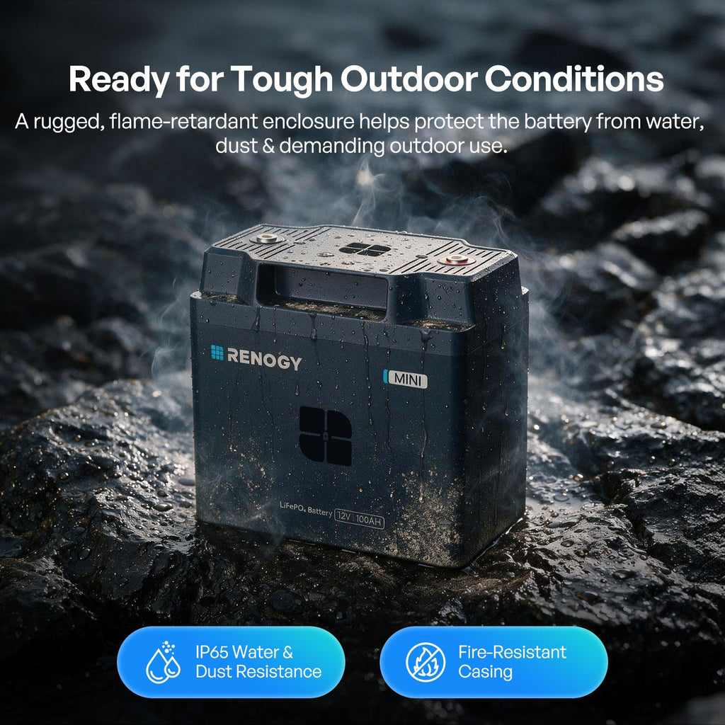Reserve Mini Smart 12V 100Ah LiFePO4 Battery with Self Heating & Bluetooth