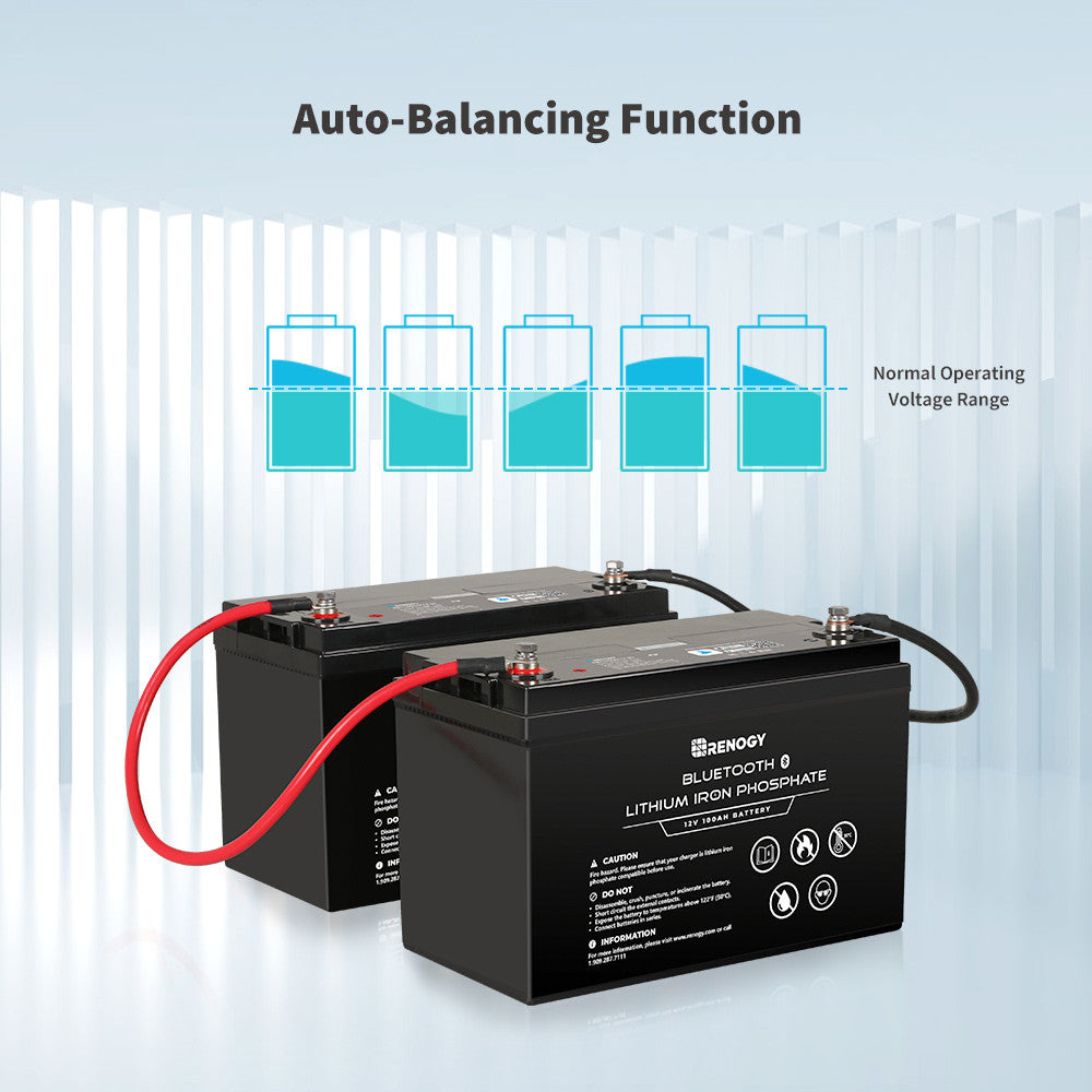 Refurbished 12V 100Ah Lithium Iron Phosphate Battery w/ Bluetooth