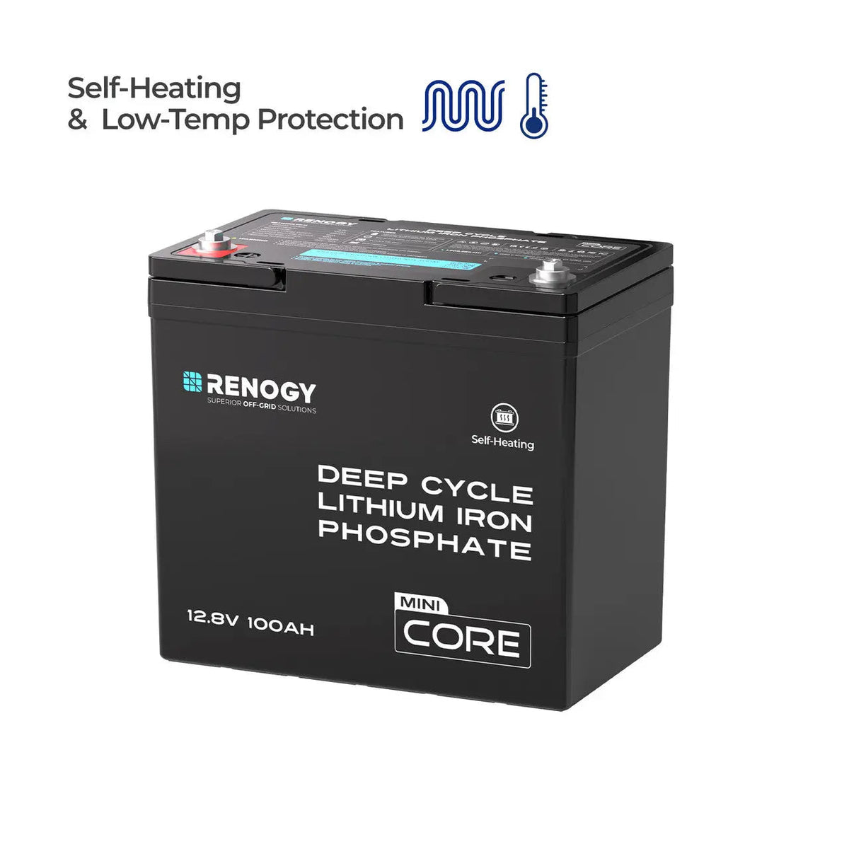 Mini Size 12V 100Ah DuoHeat Tech Lithium Iron Phosphate Battery