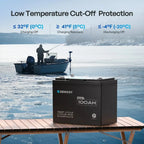 Renogy 12V 100Ah Trolling Motor Lithium Iron Phosphate Battery with Bluetooth