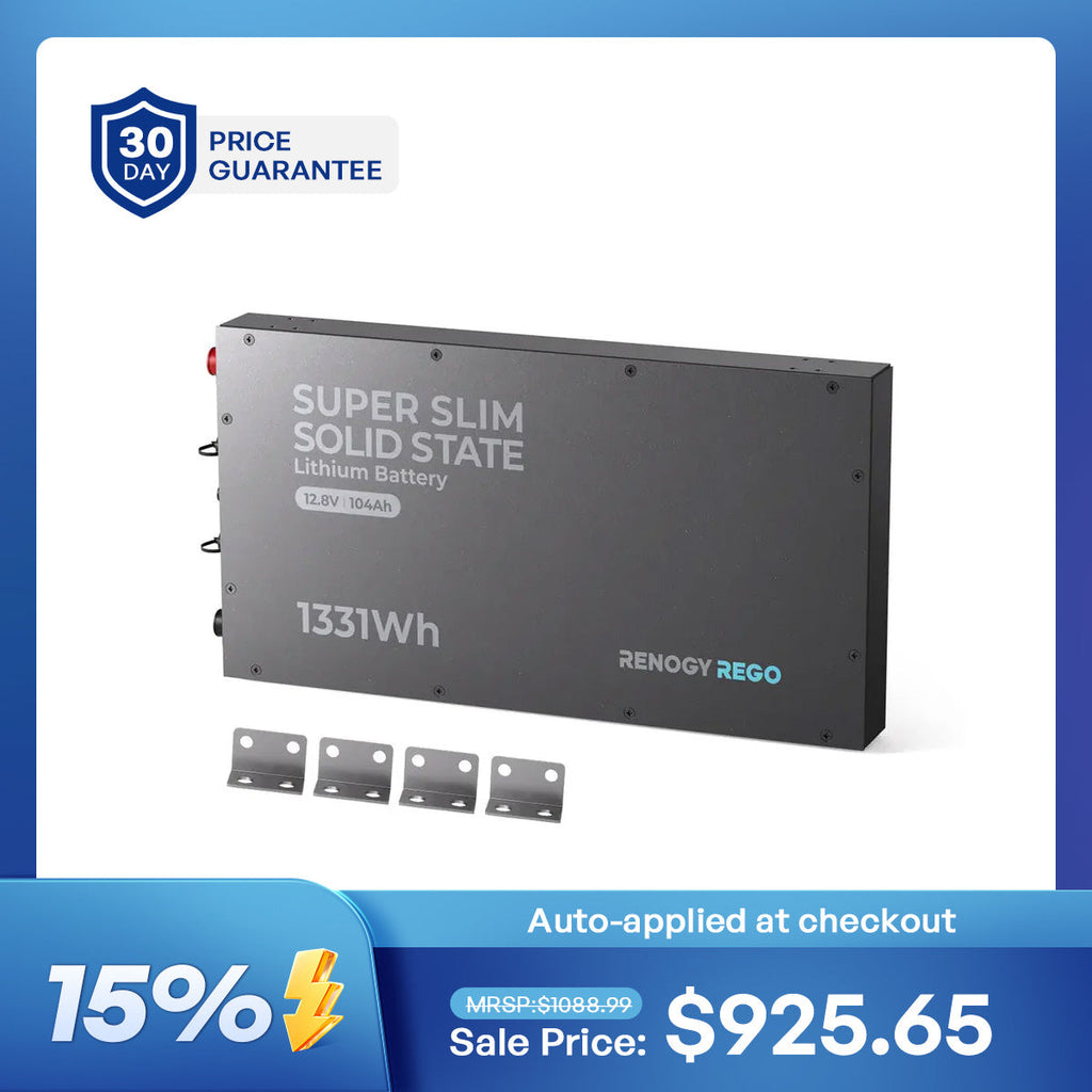 12V 104Ah Super Slim Lithium Iron Phosphate Battery | Rego Series
