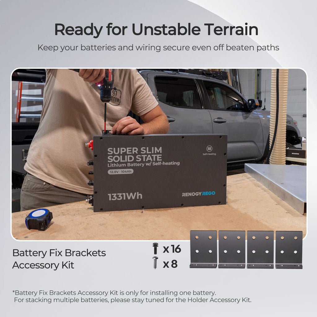 12V 104Ah Super Slim Lithium Iron Phosphate Battery with Self-Heating | Rego Series
