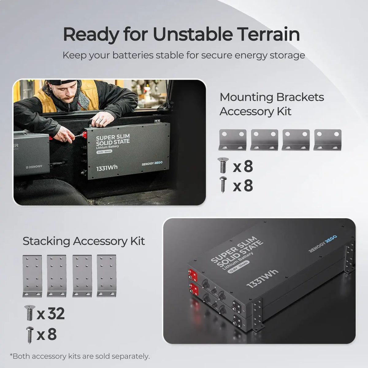 12V 104Ah Super Slim Lithium Iron Phosphate Battery | Rego Series